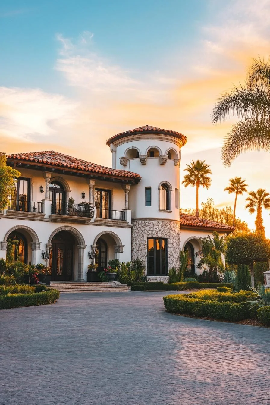 A Mediterranean Home with Towers