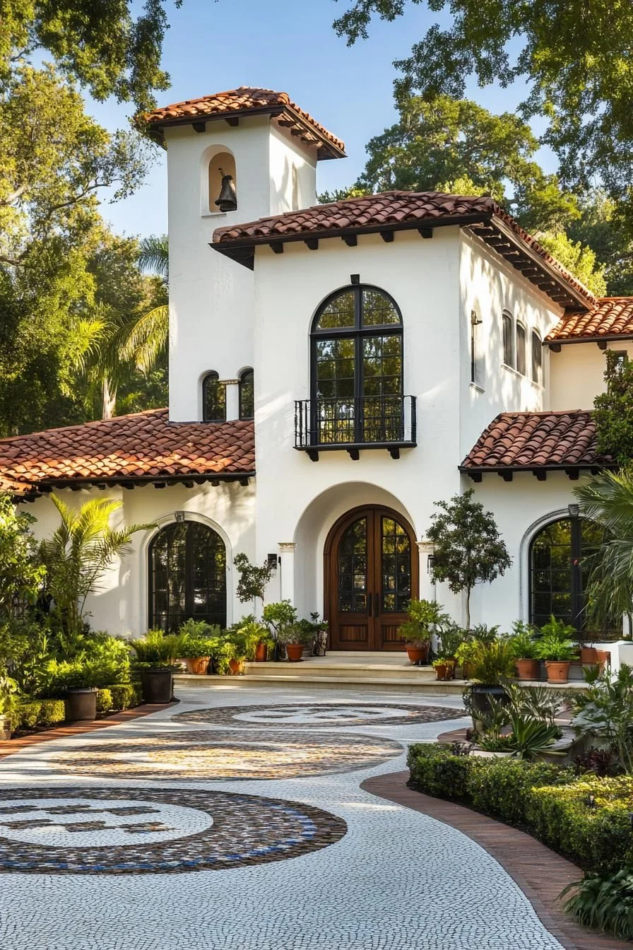 A Chateau Villa with a Bold Red Roof