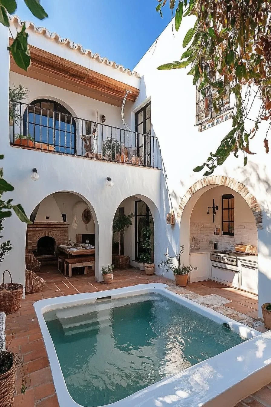 Spanish Courtyard House Built Around a Pool