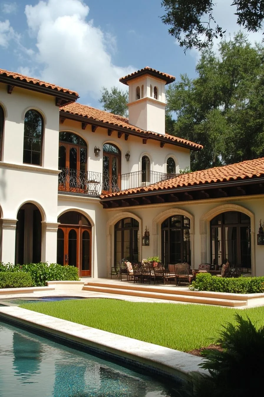 A Sunlit Villa with Terrace and Tower