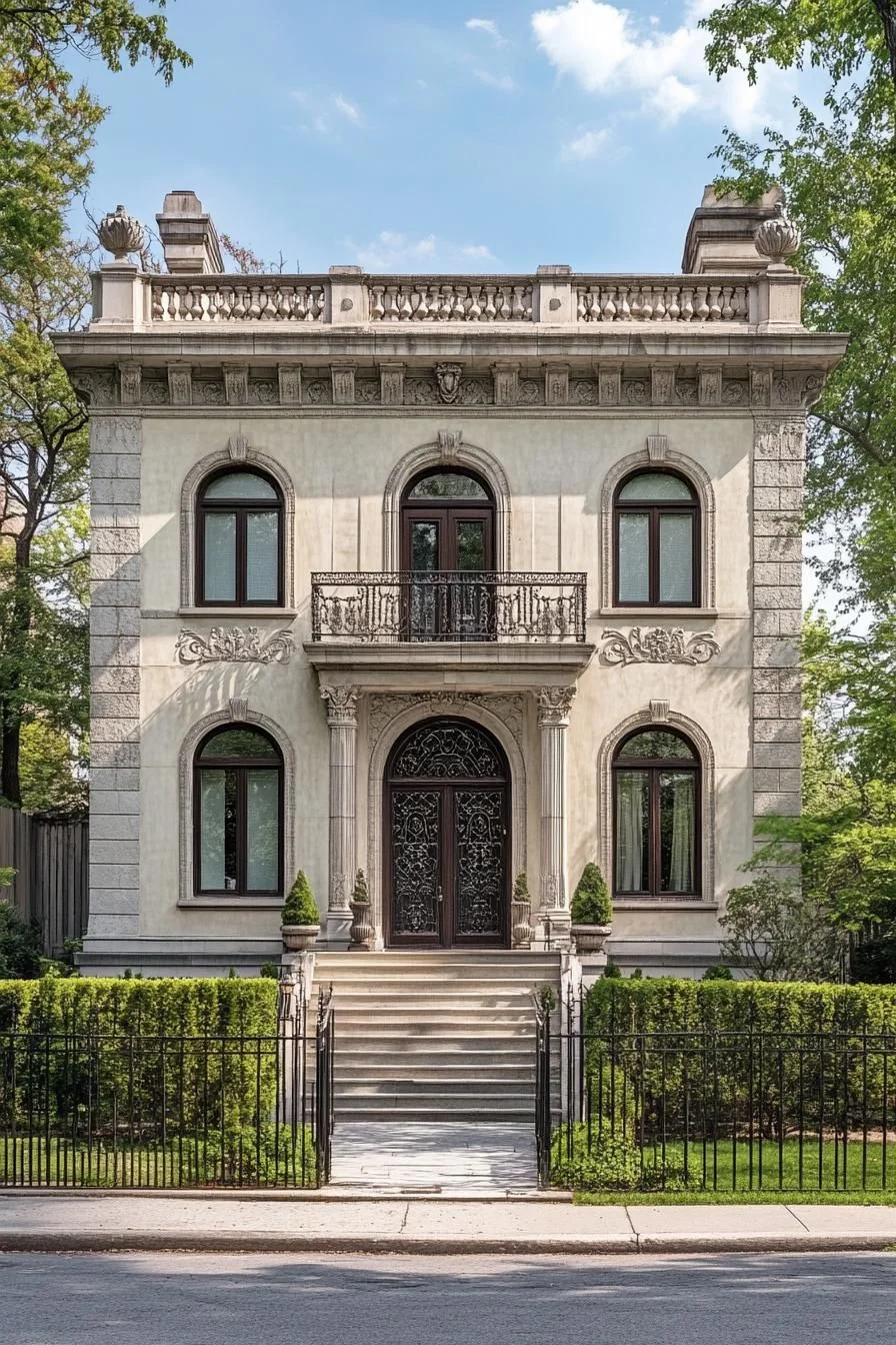 A Grand Manor with a Bold Entryway