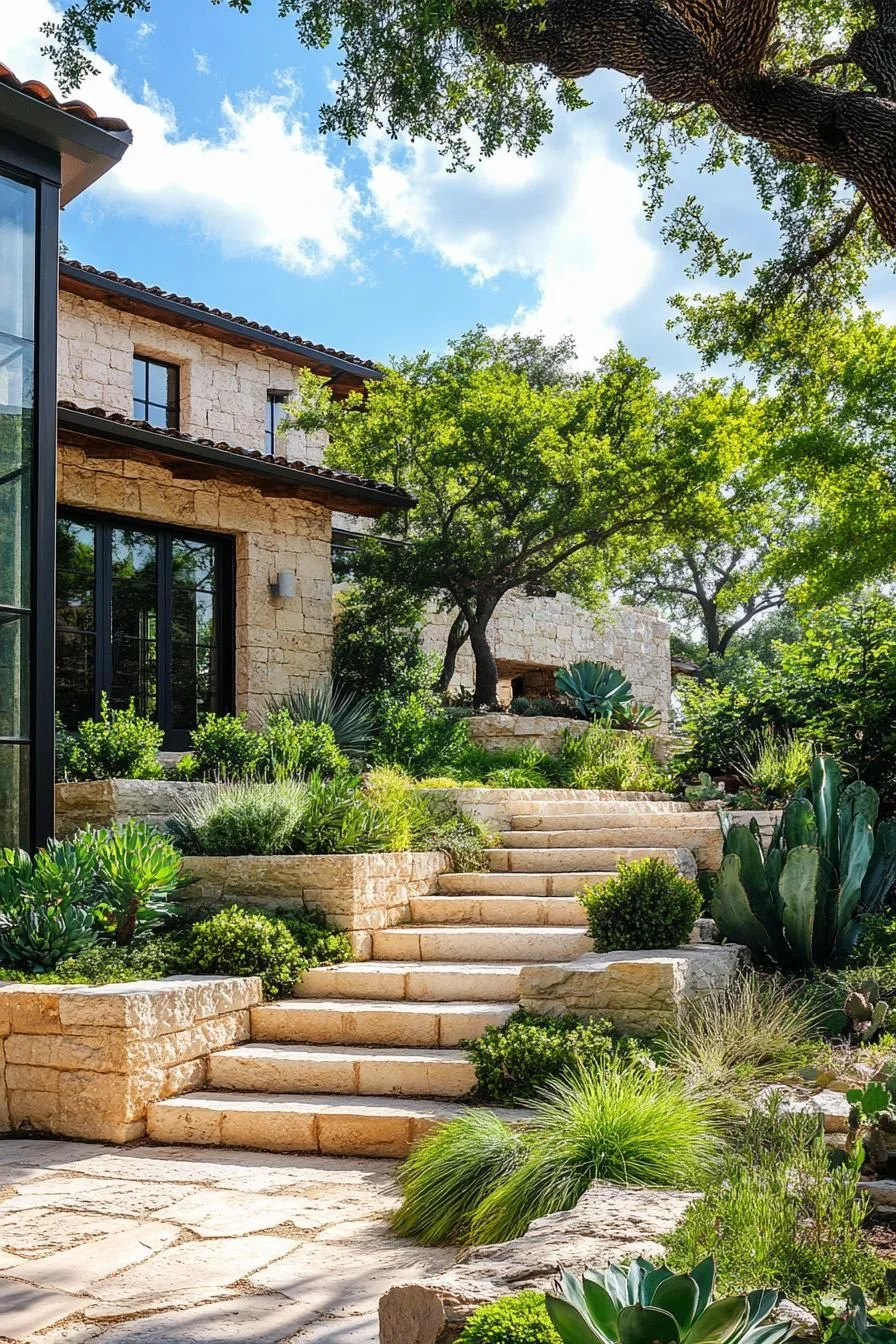 Rustic Stone Path Landscaping