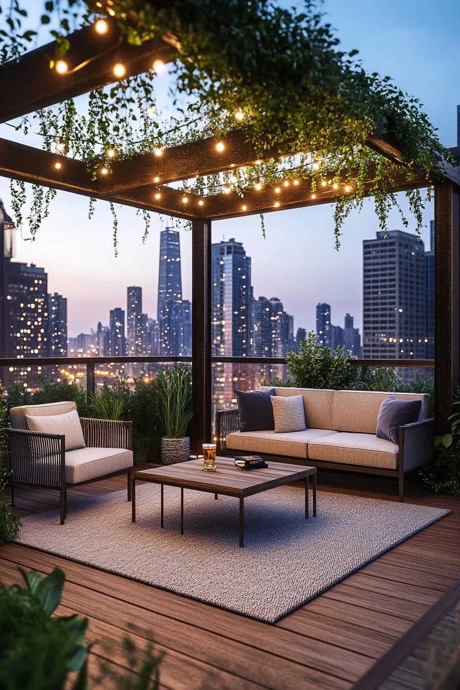 Wide-View Rooftop Terrace Setup