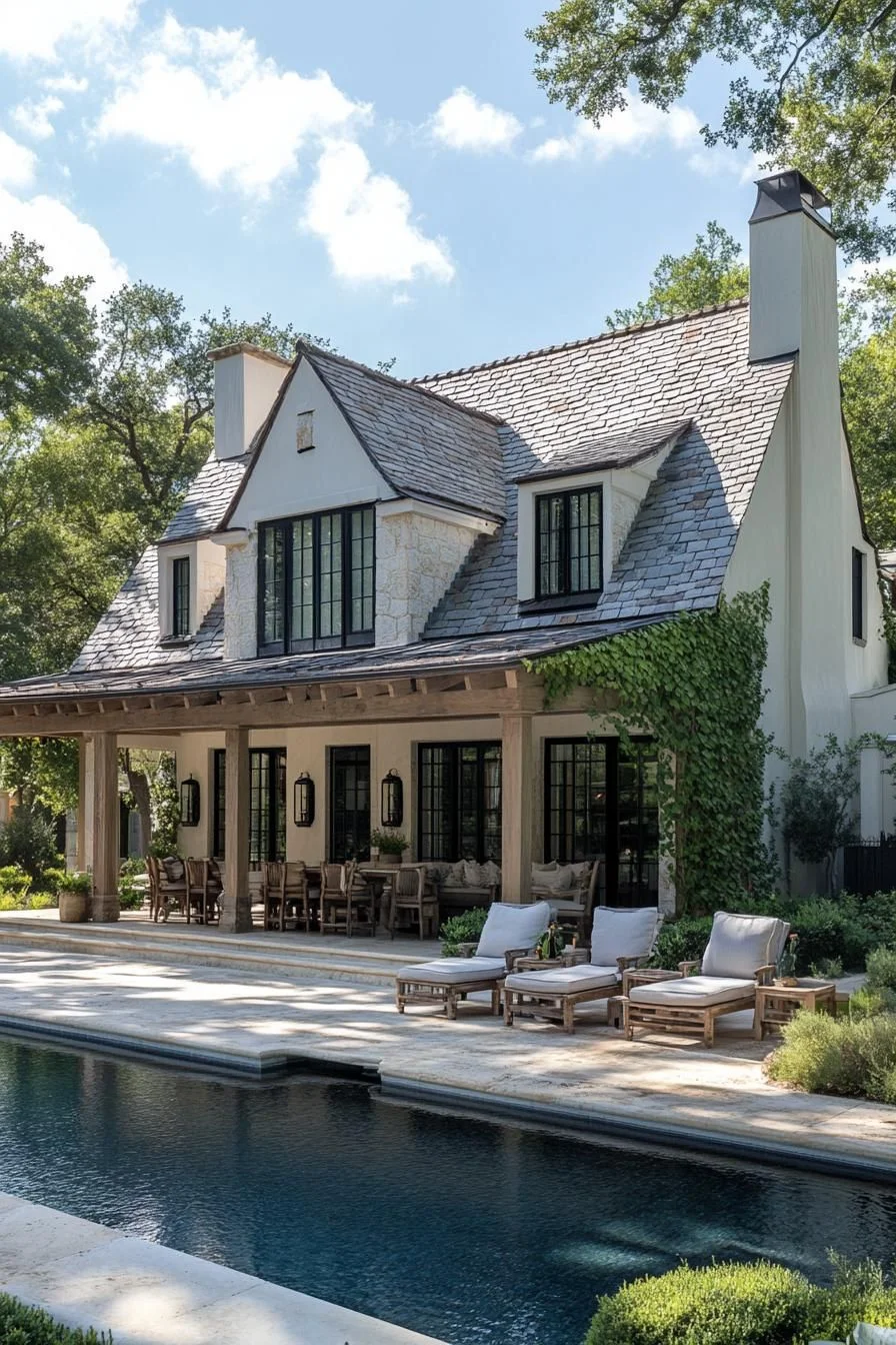 European Cottage Surrounded by Greenery