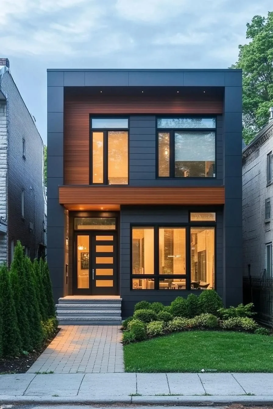 A Boxy Home Wrapped in Wood