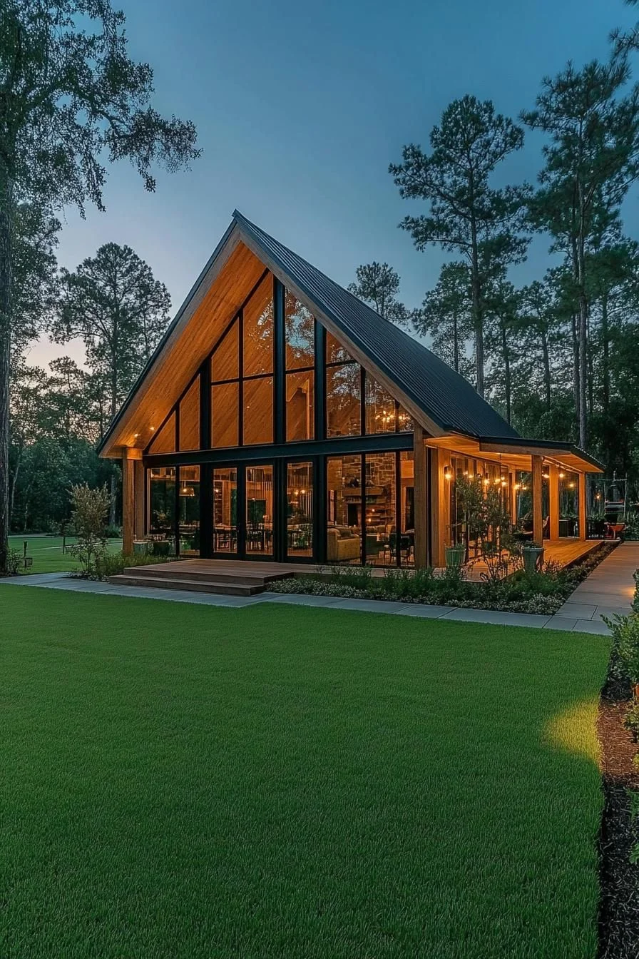 Country Getaway With Glass Facade