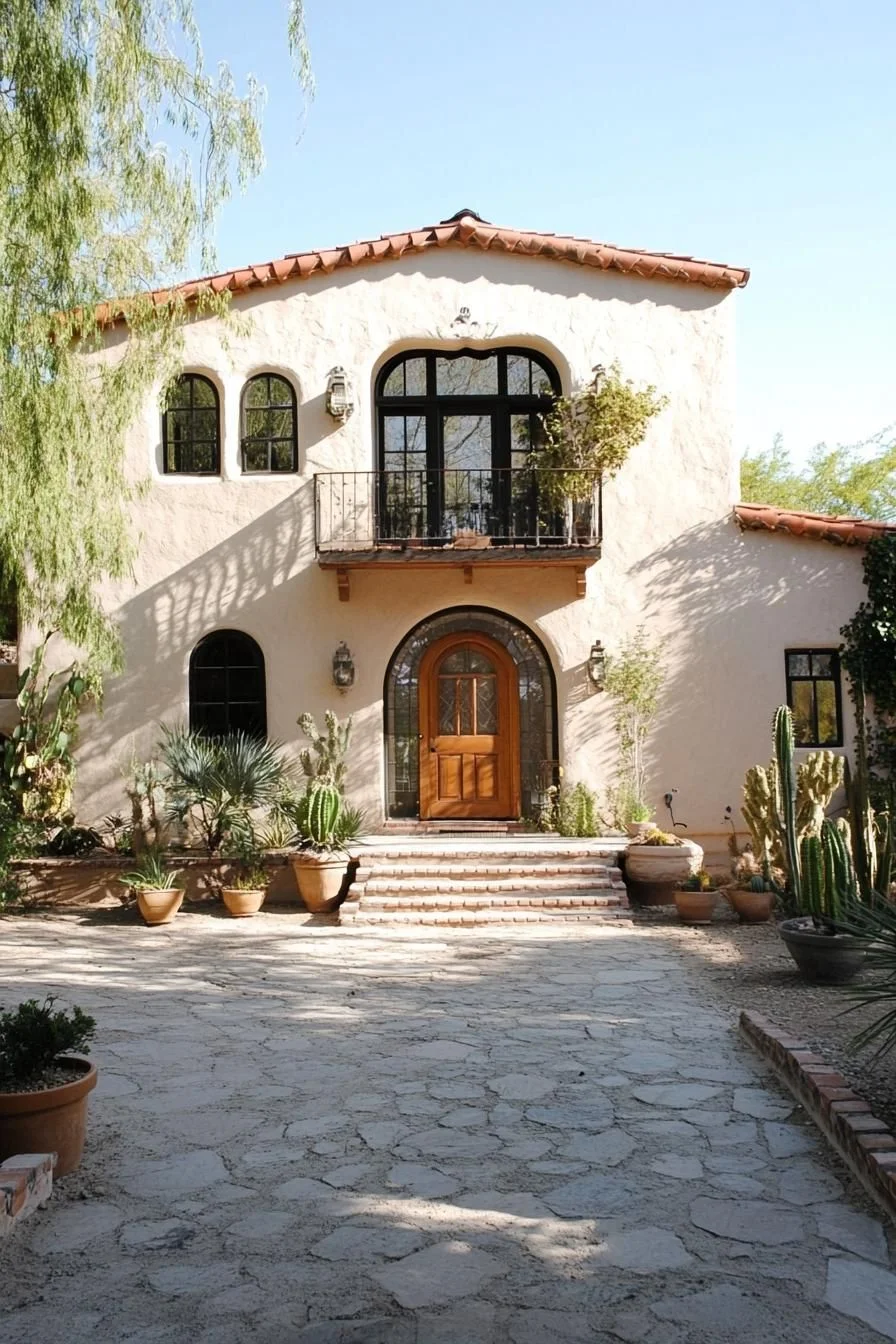 An Arched Home Wrapped in Cacti