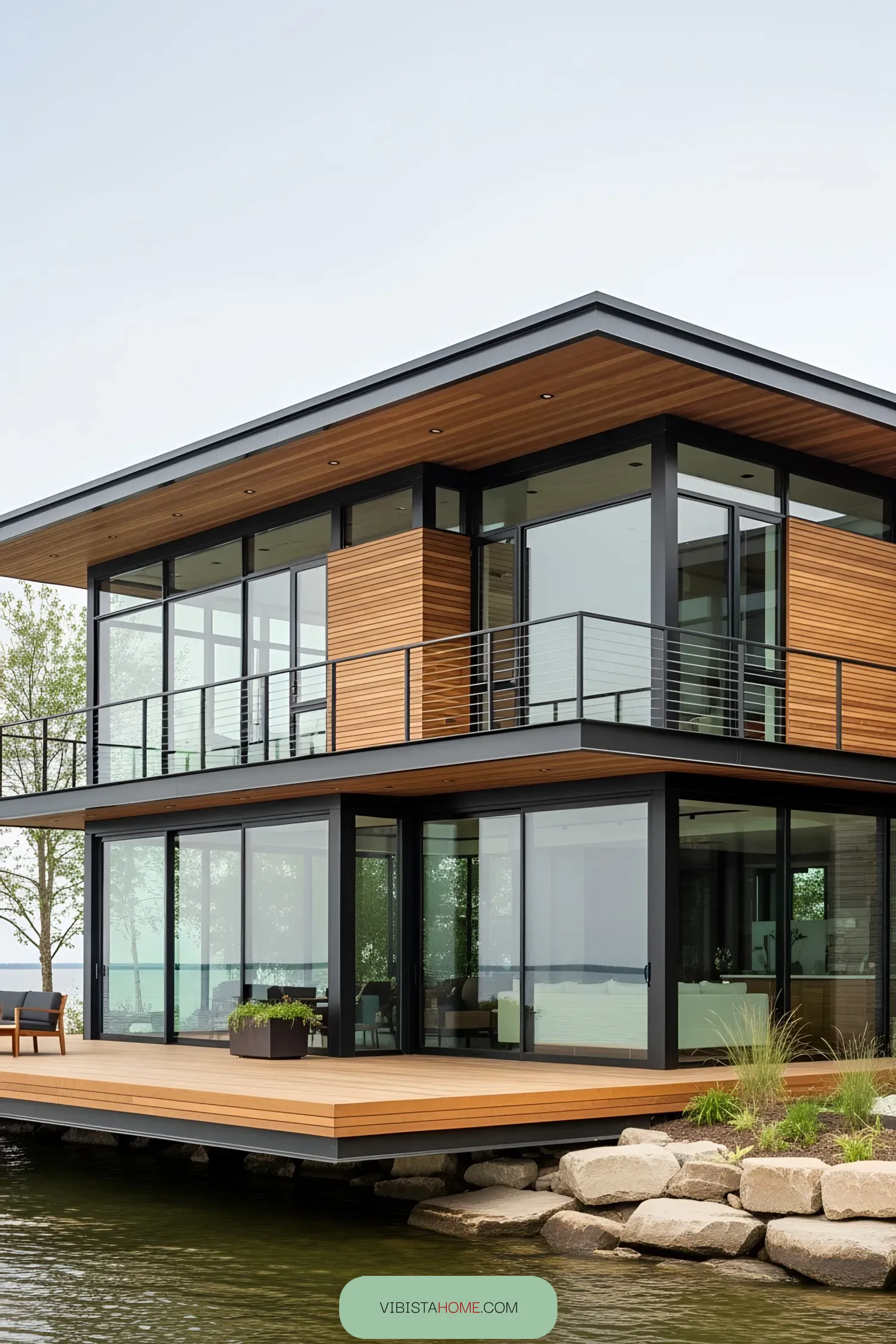 A Serene Floating Retreat on the Lake