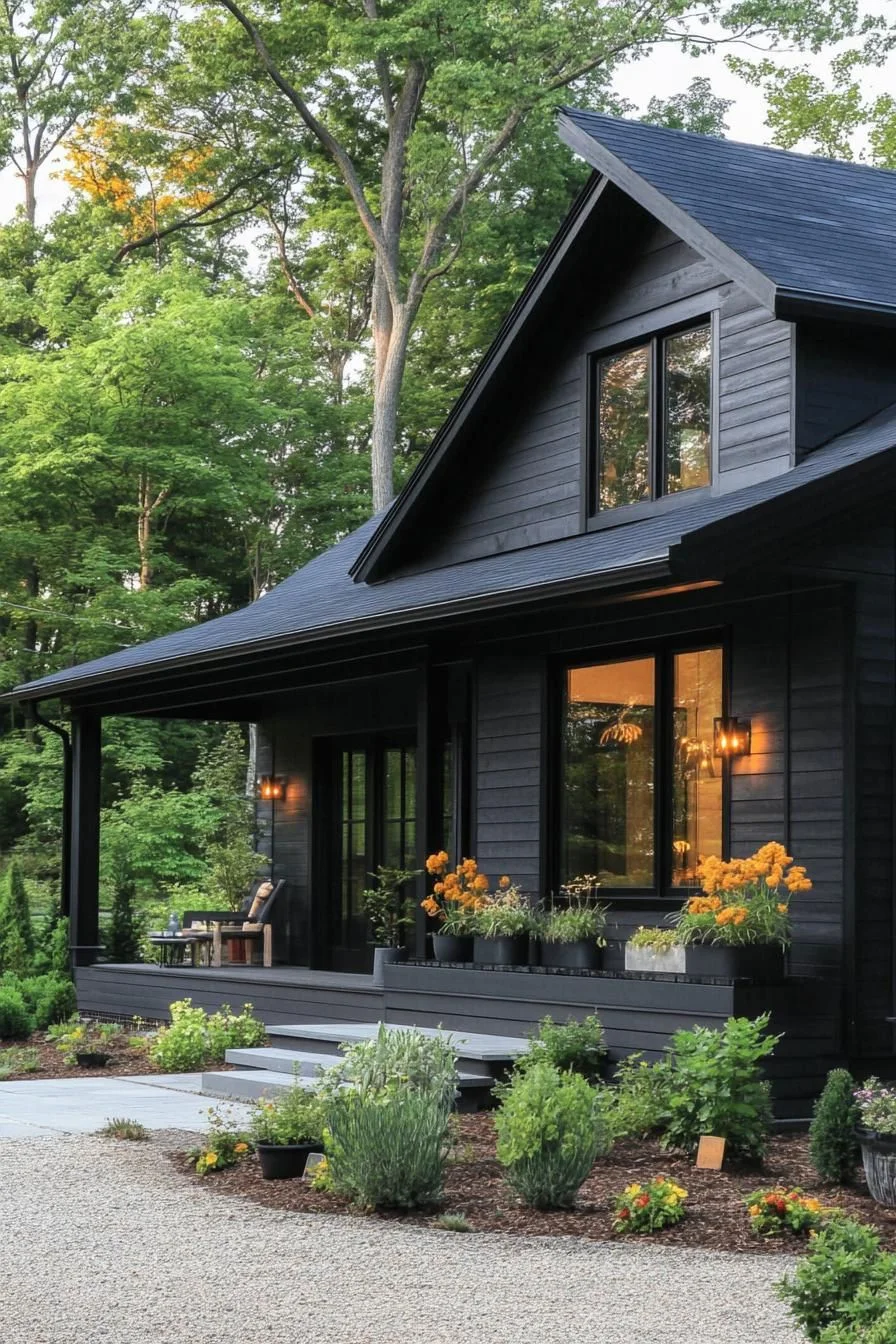 A Charcoal Retreat Tucked in the Forest