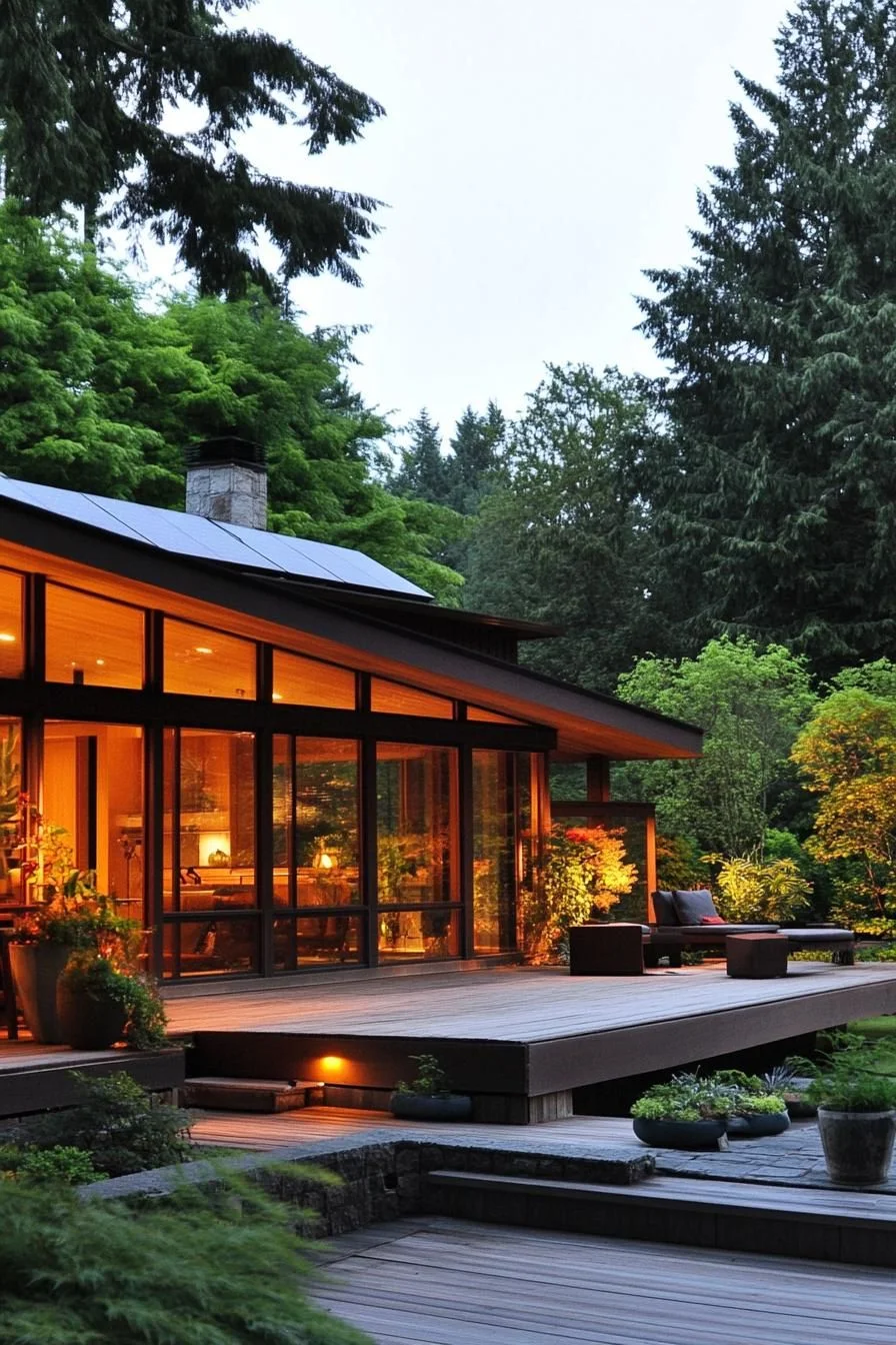 A Glass-Walled Retreat Deep in the Woods