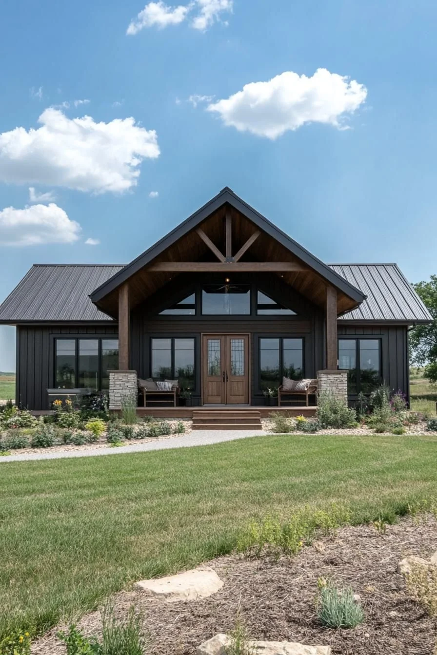 Gabled Reflections Across the Prairie