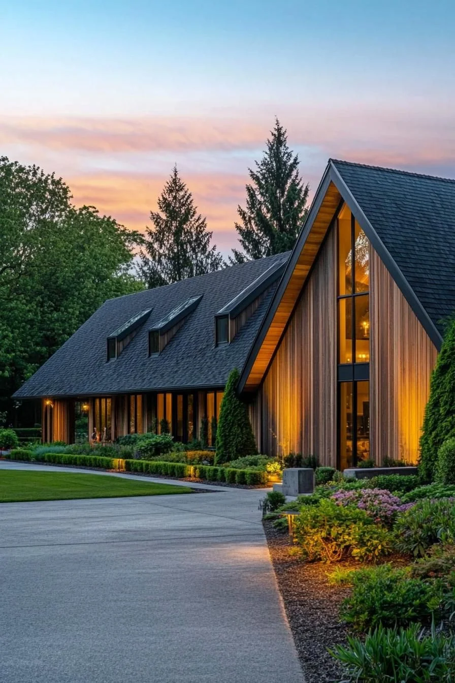 A Timber Farmhouse at Twilight