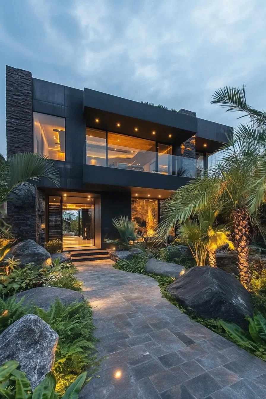 A Glass Enclave After Dark