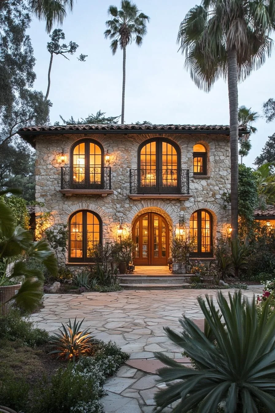 Stone Facade at Evening