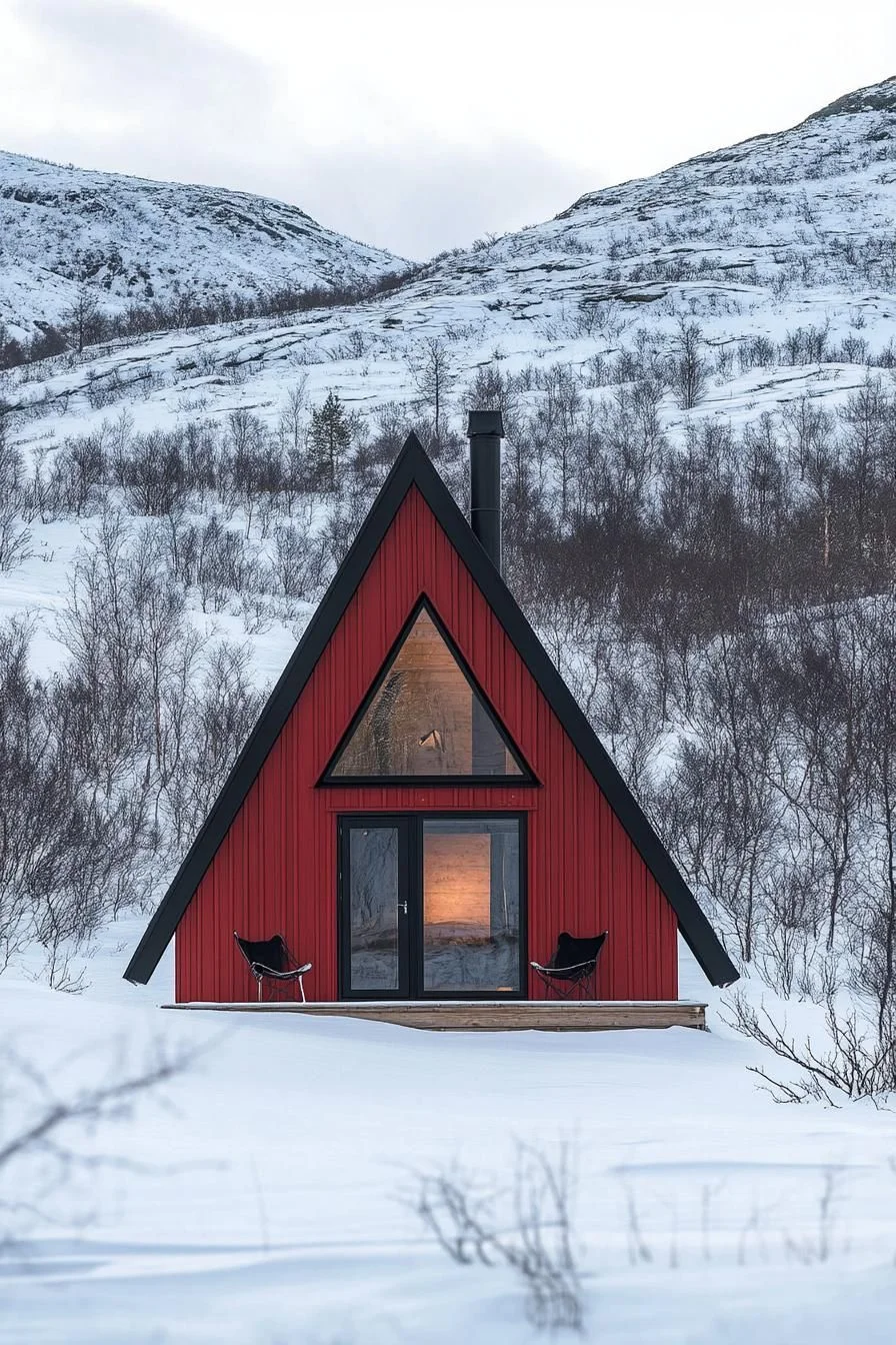 A Tepee-Shaped A-Frame Cabin