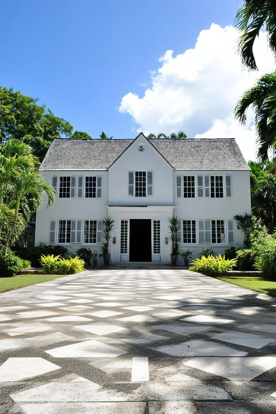 A White-Facade Colonial Home