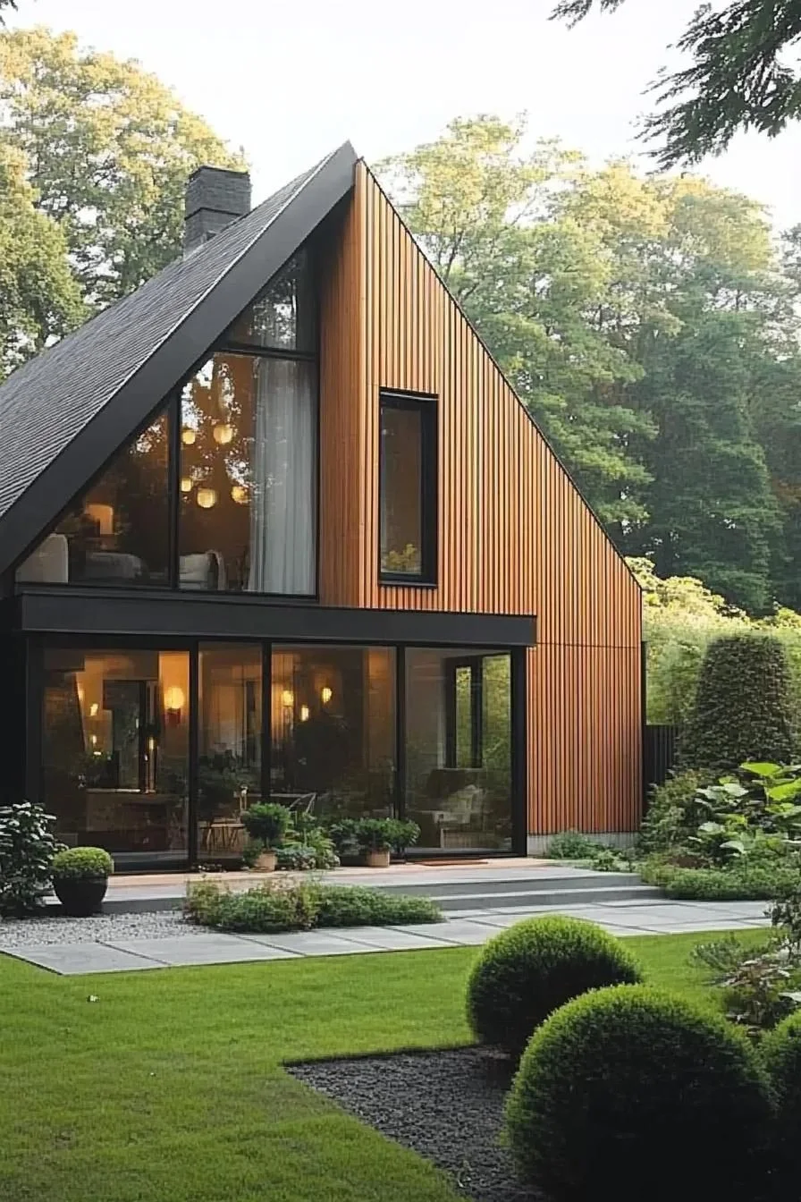 Gable House Bathed in Sunrise Light