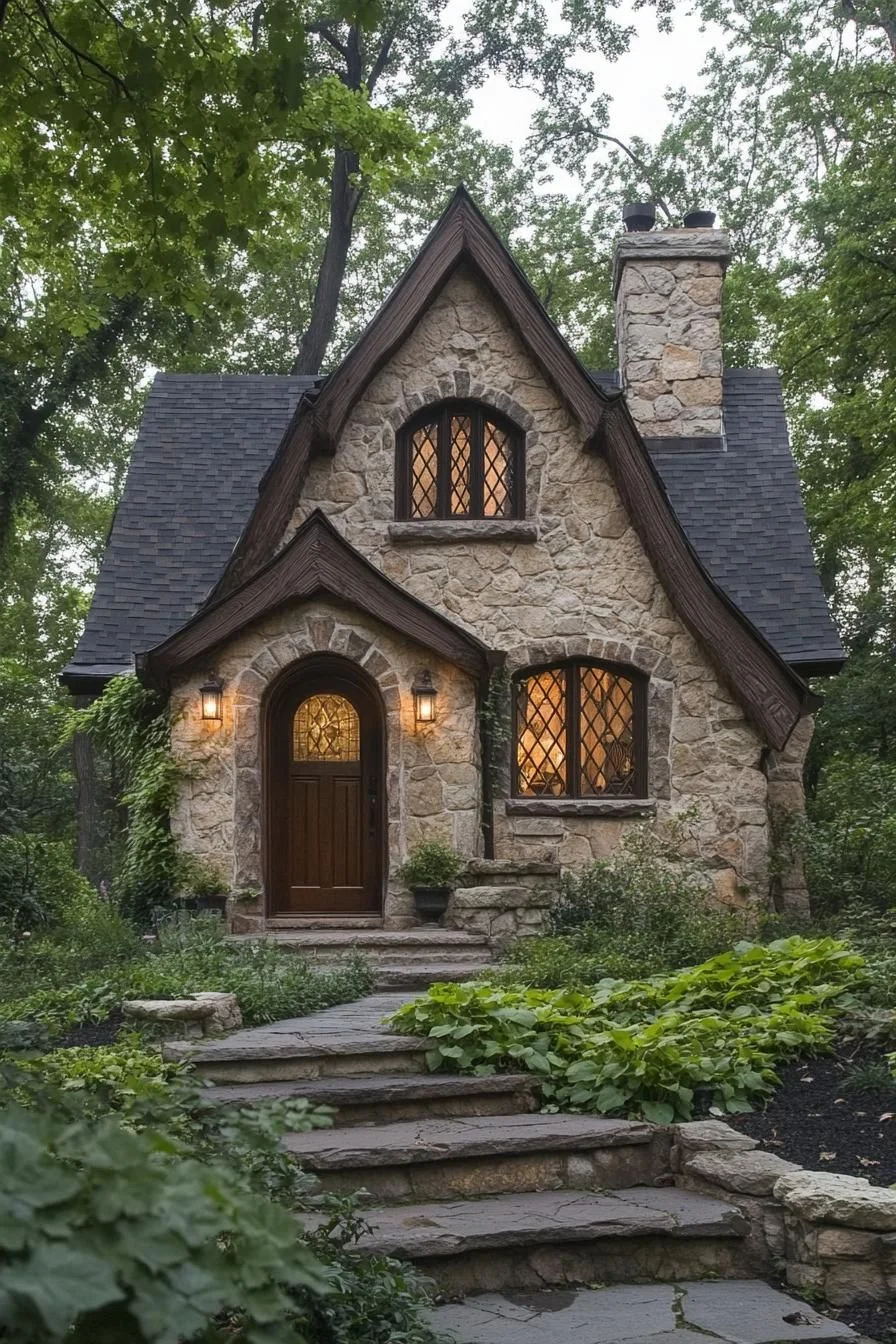 Leaf-Covered Storybook Cottage