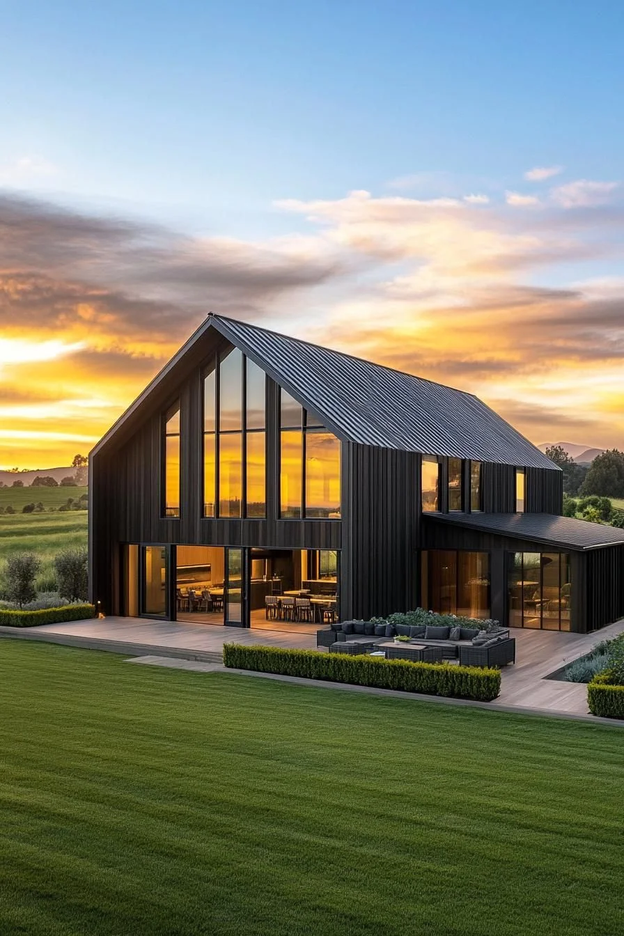 Sunset Hill Home with Slanted Roof
