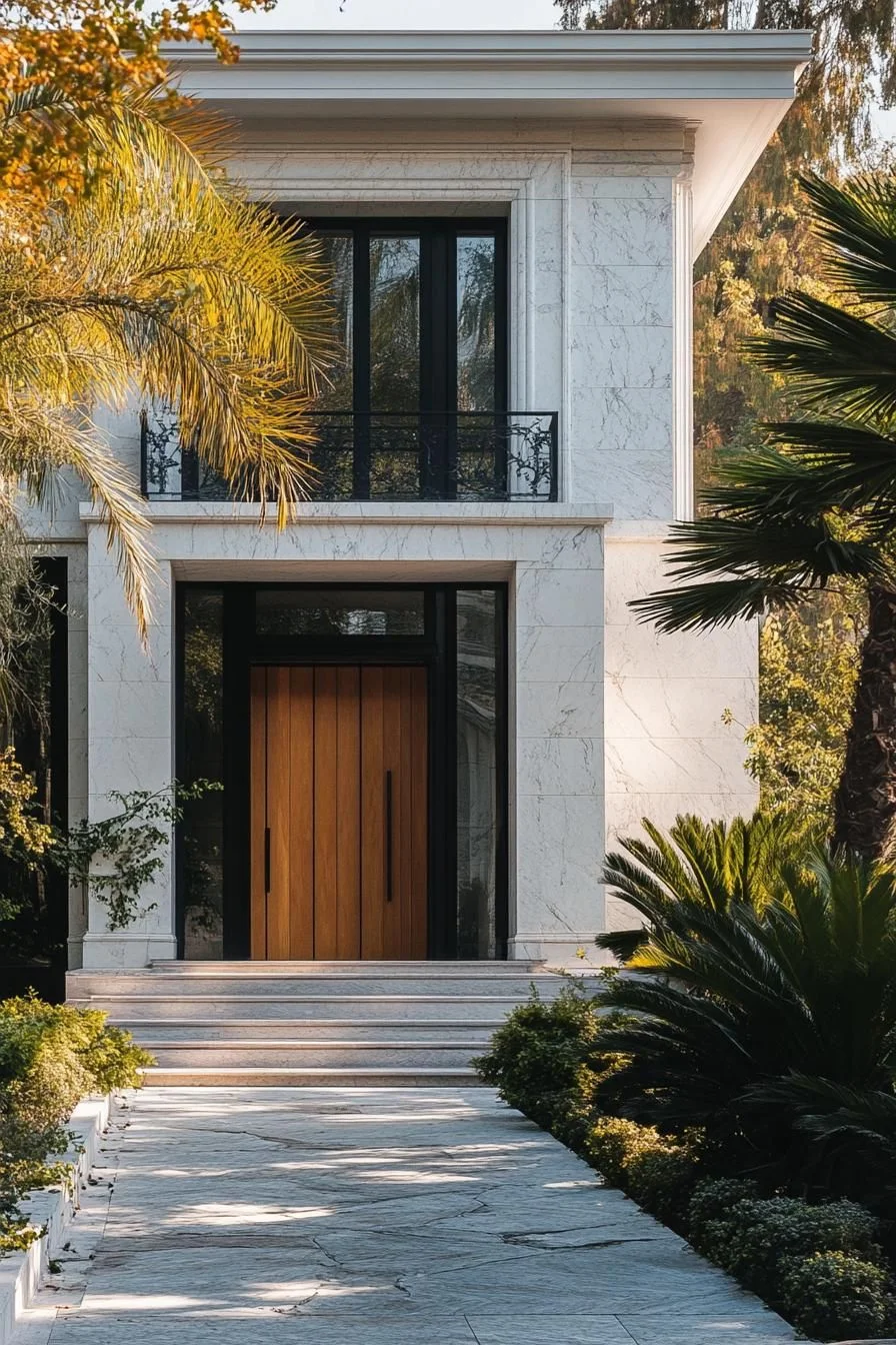 A Marble Villa Embraced by Palms