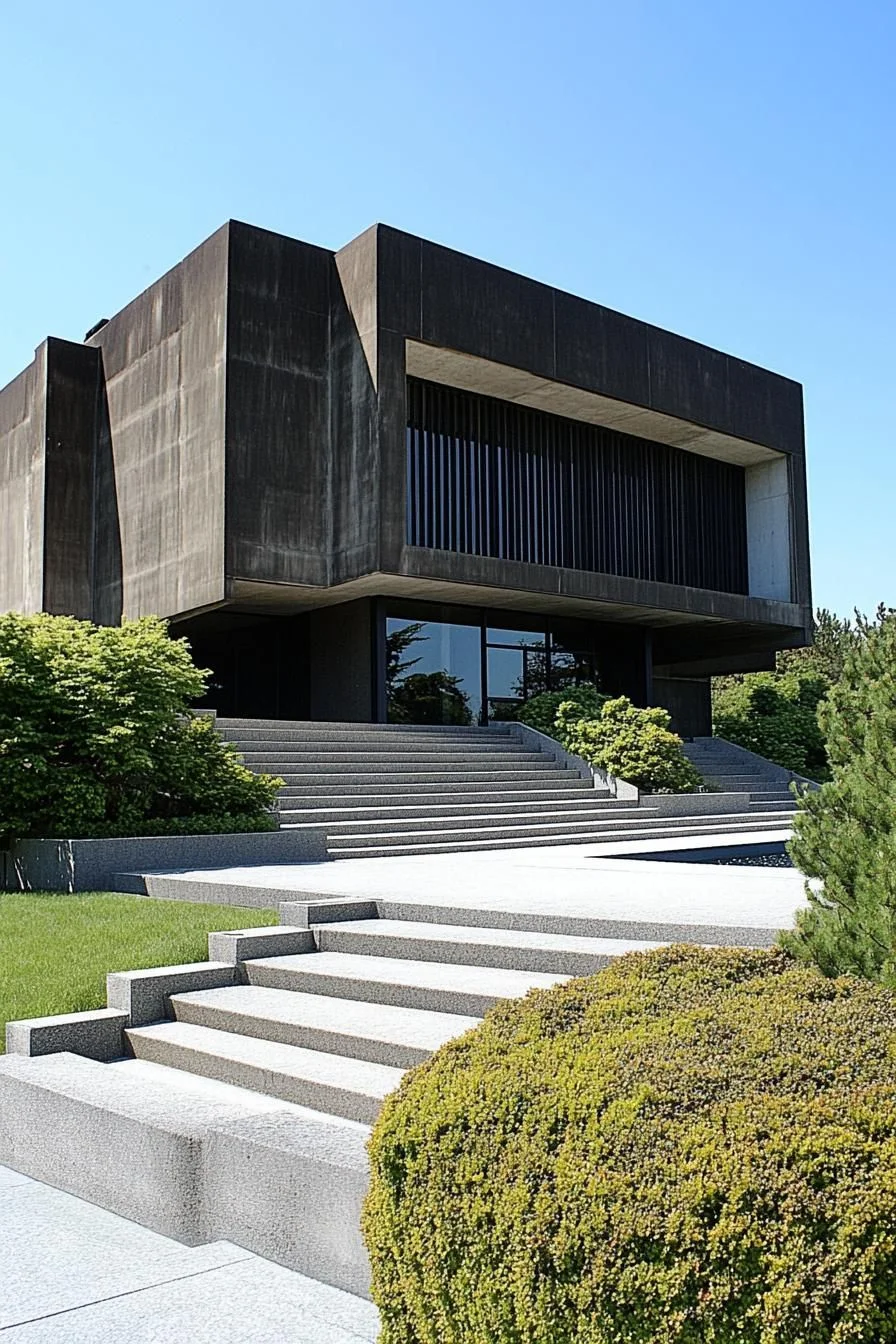 Rectangular Concrete Home Under Open Sky