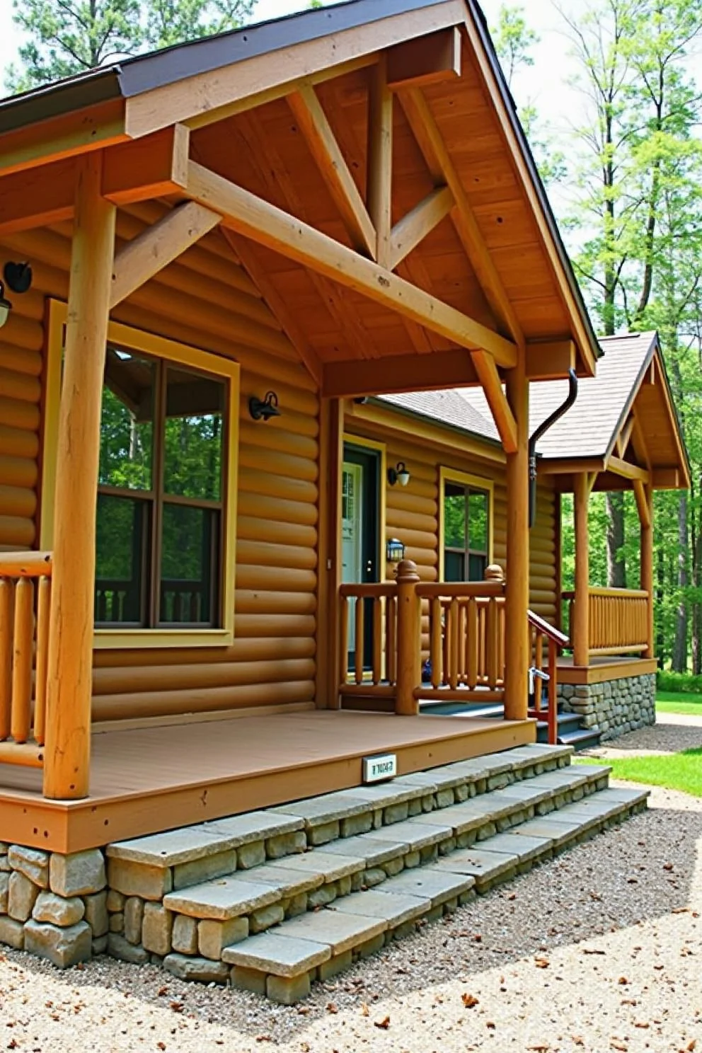 Log-Built Ranch in the Woodland