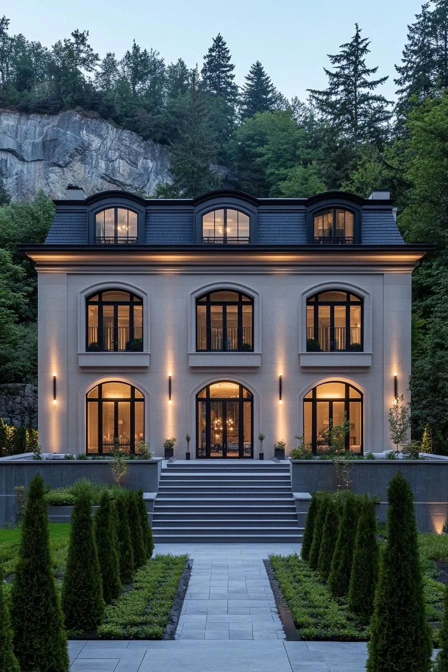 A Chic Neoclassical Escape Among the Pines