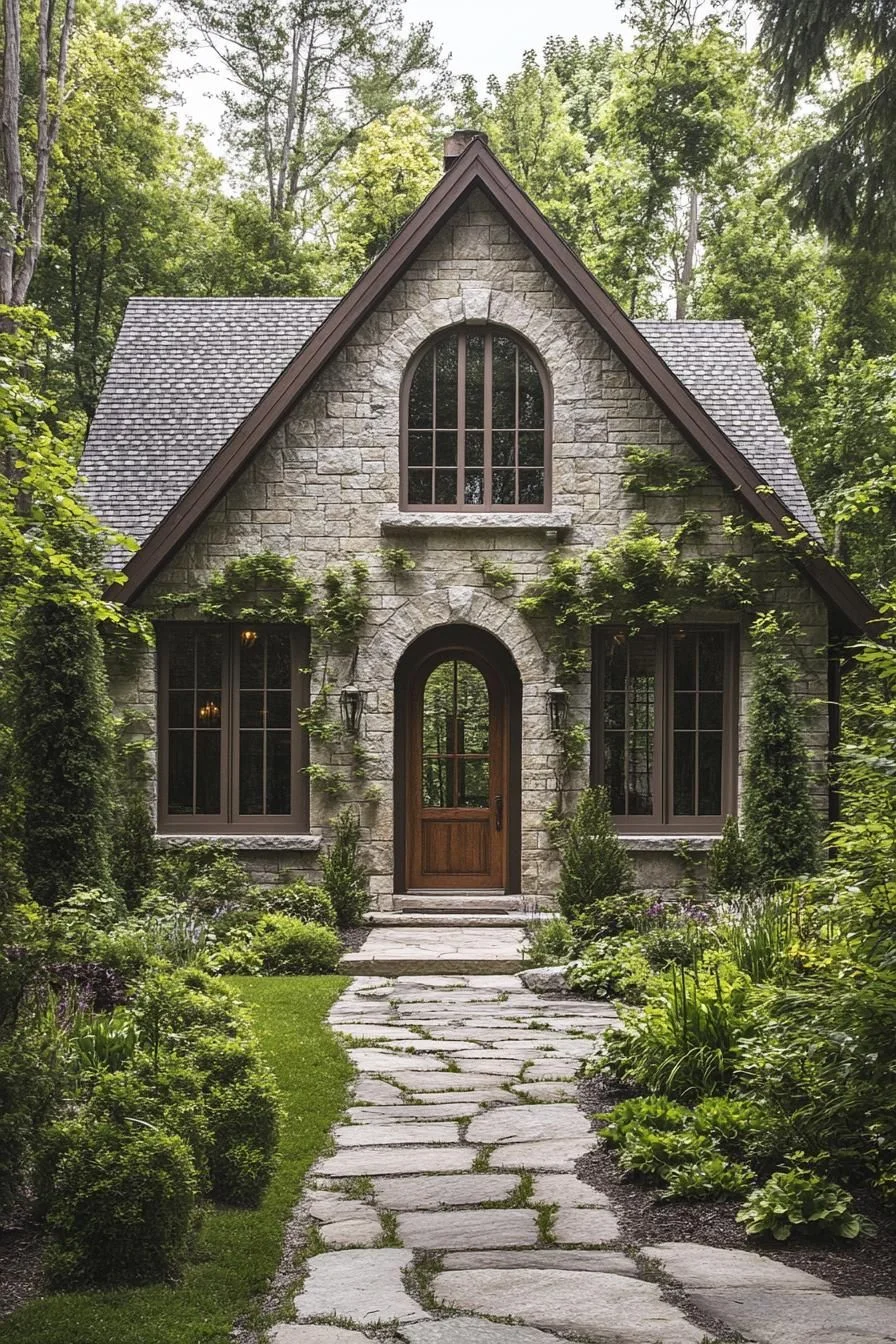 Chiseled Stone Cottage with Leafy Surroundings