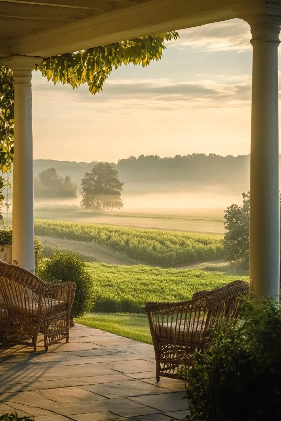 Wide Countryside Porch with a View