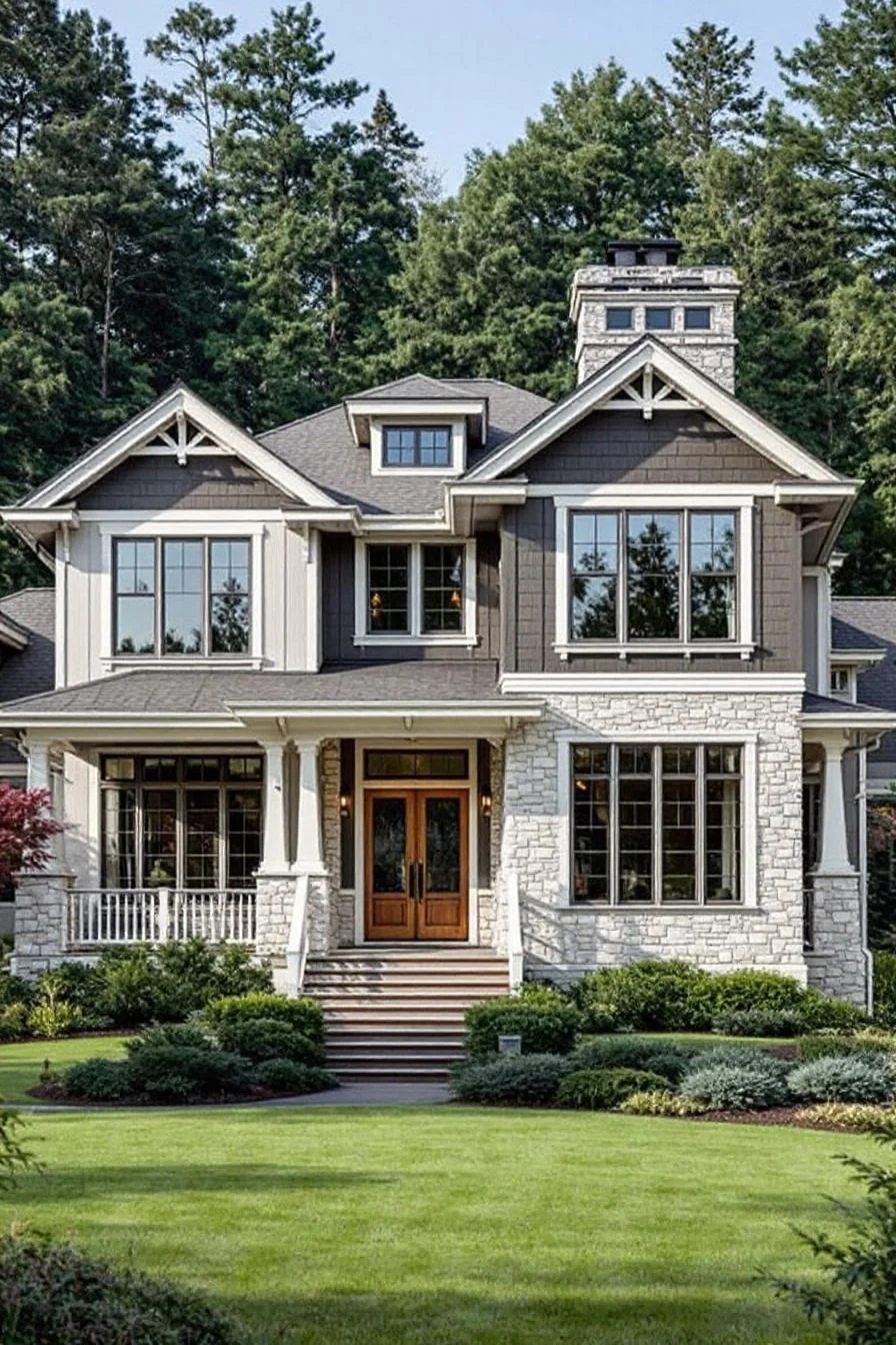 A Grand Stone Craftsman Facade