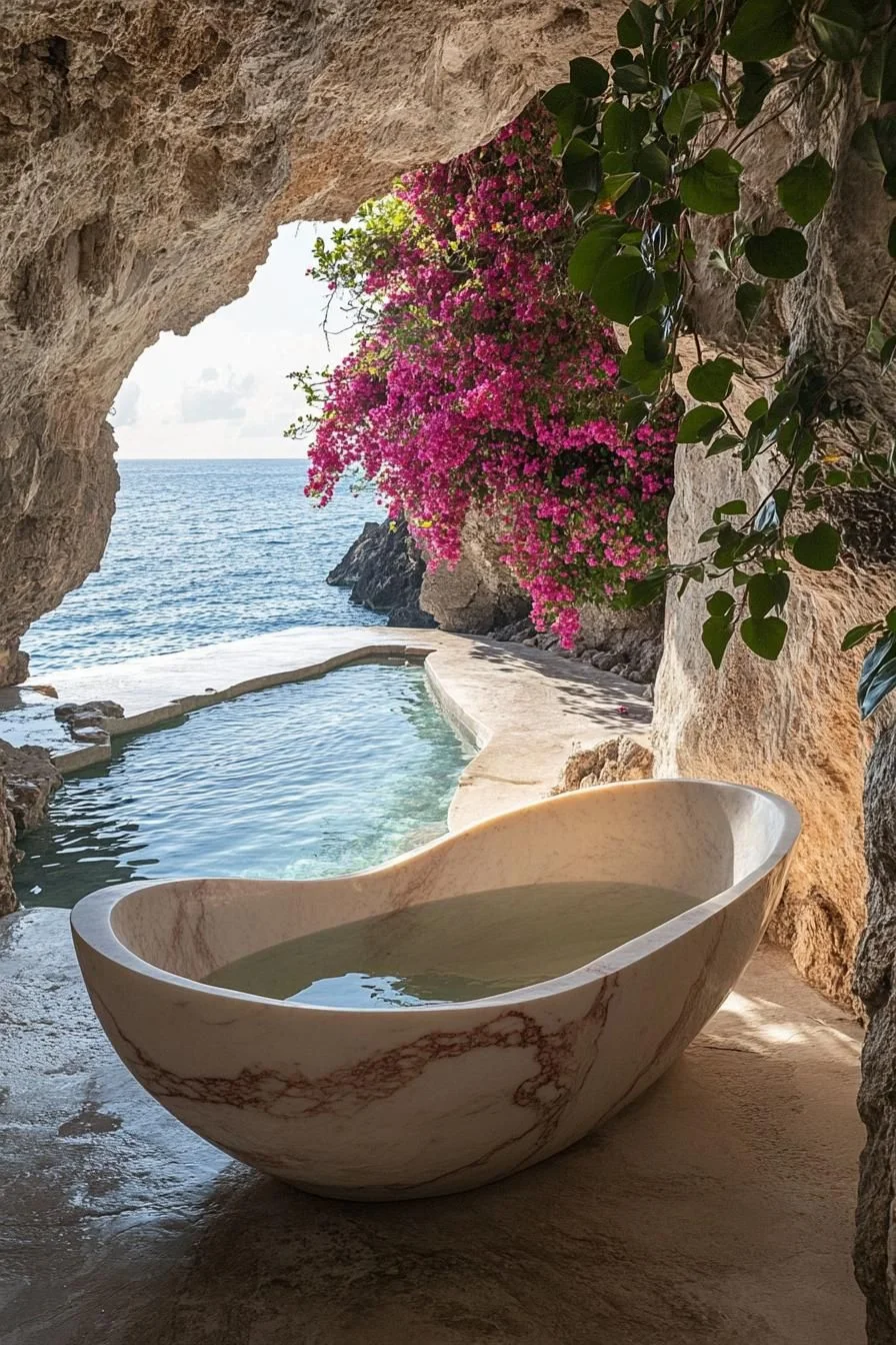 Soaking Pool Set Within Nature