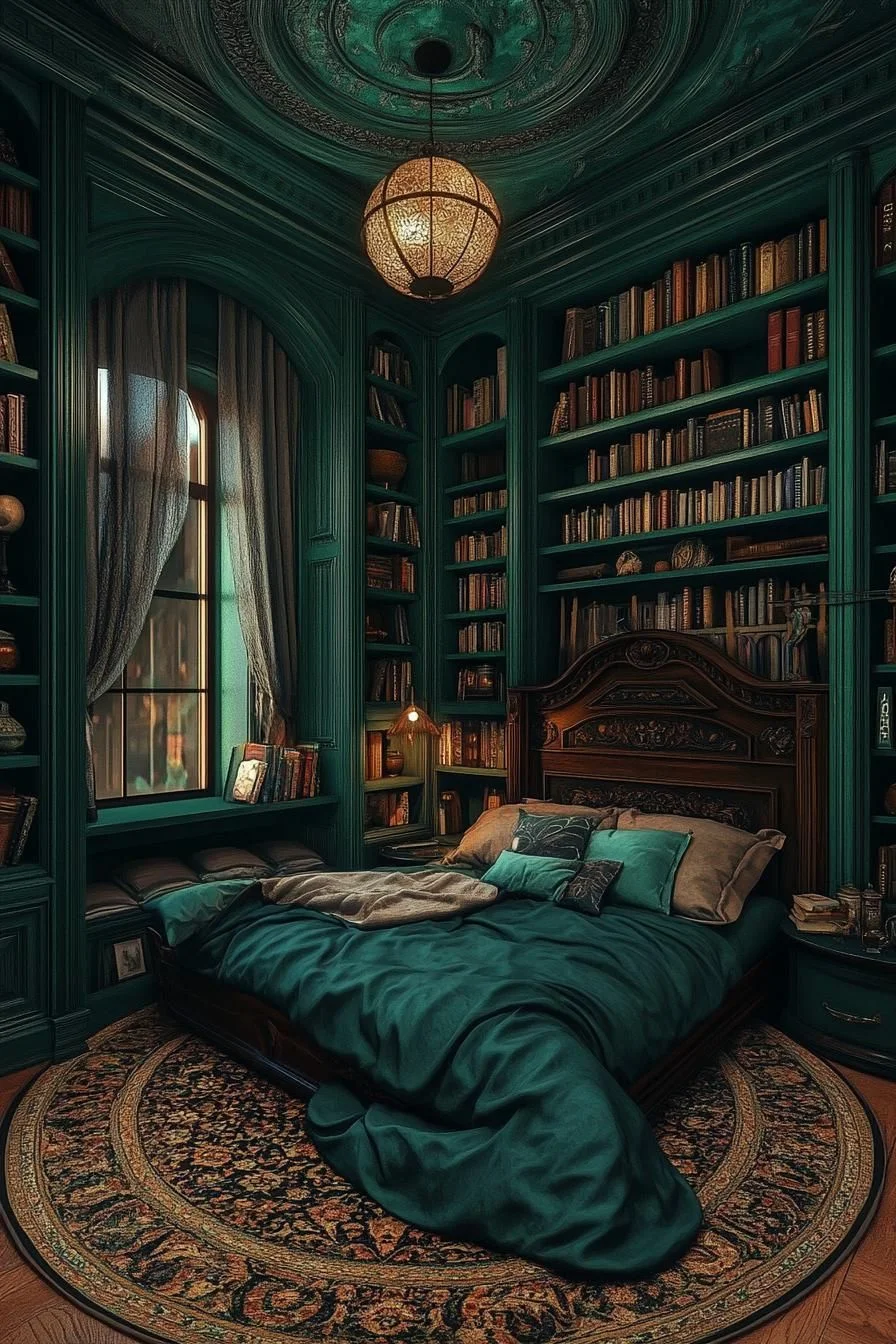 A Book-Lined Timber Reading Alcove