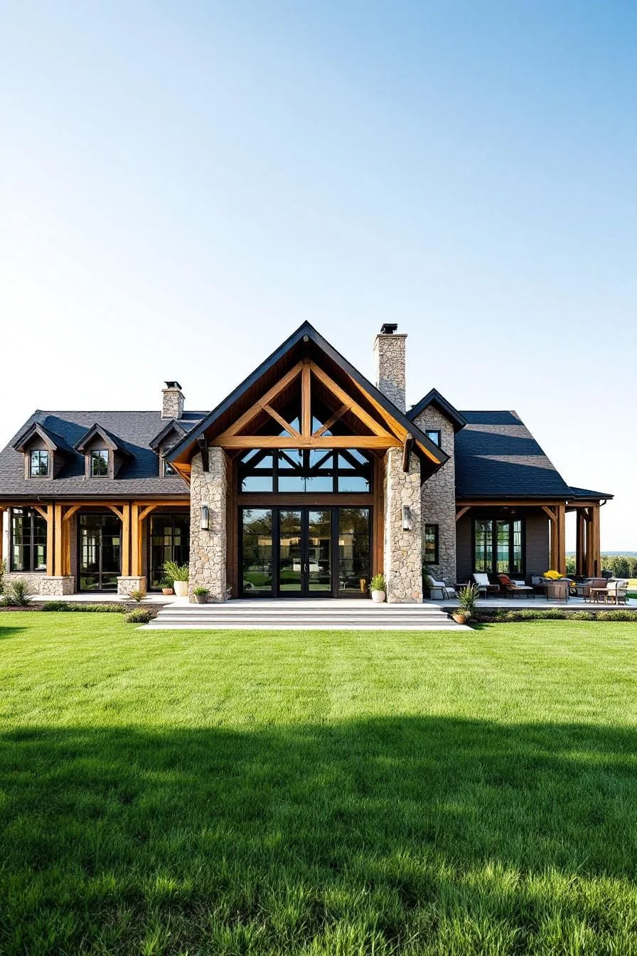 A Gabled Farmhouse Amid Green Fields