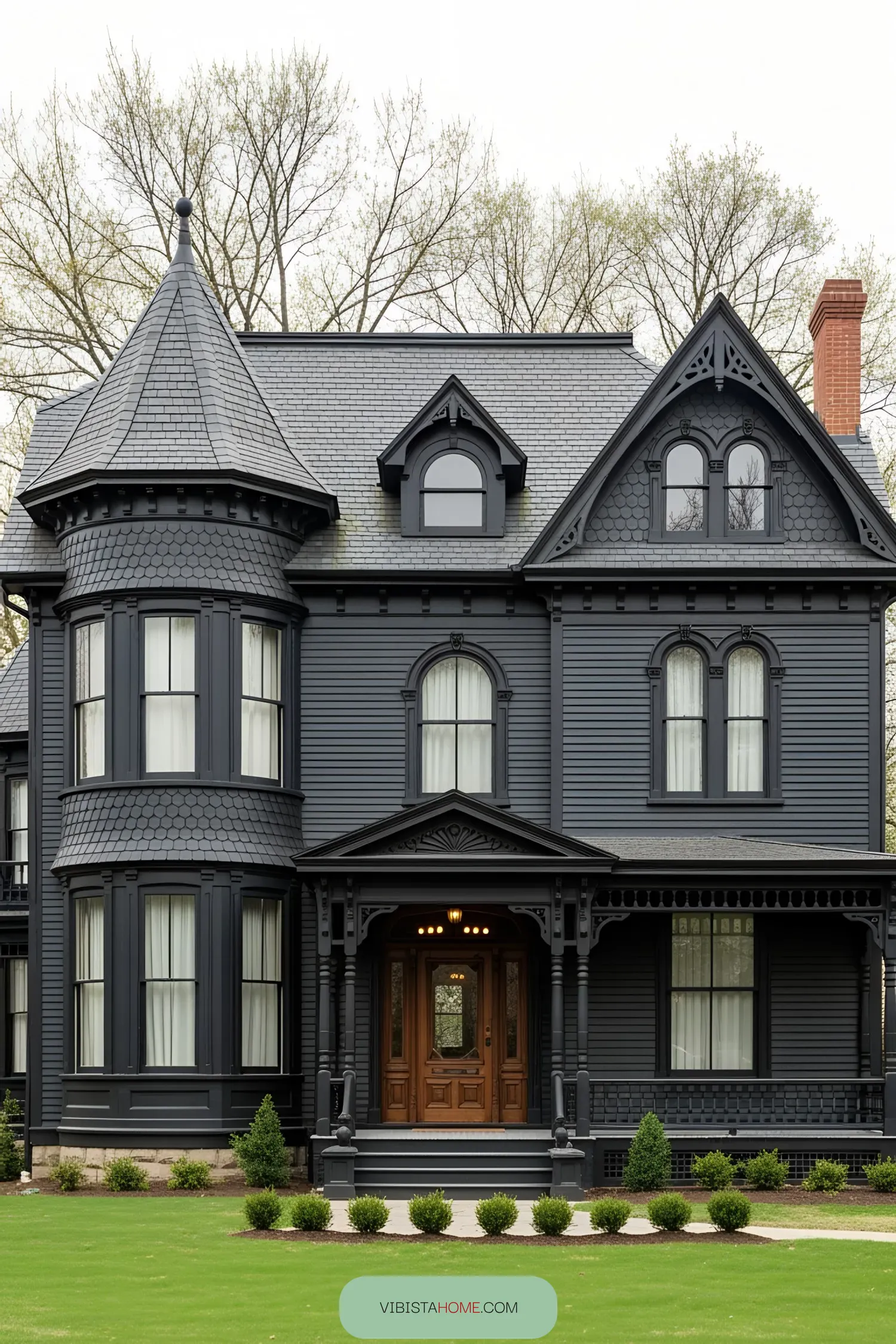Midnight Black Victorian Mansion Marvel