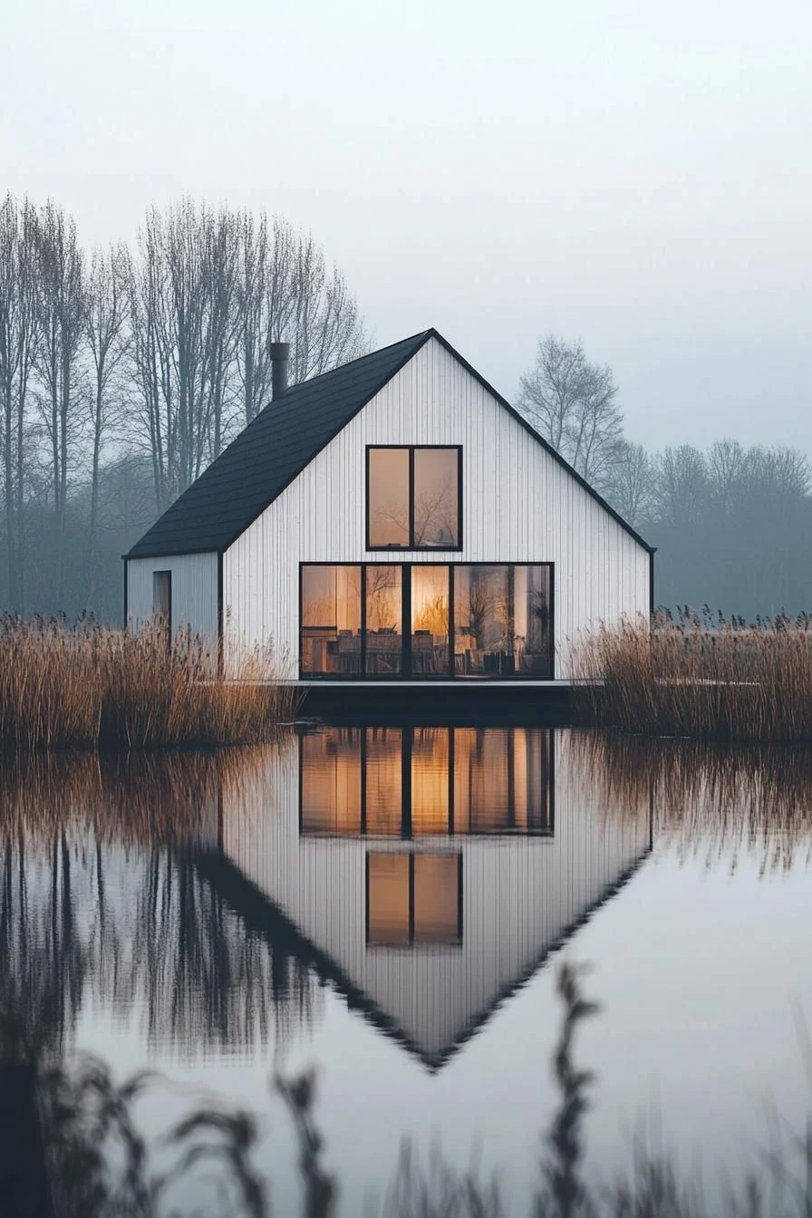 Modern Serenity Reflected on the Water