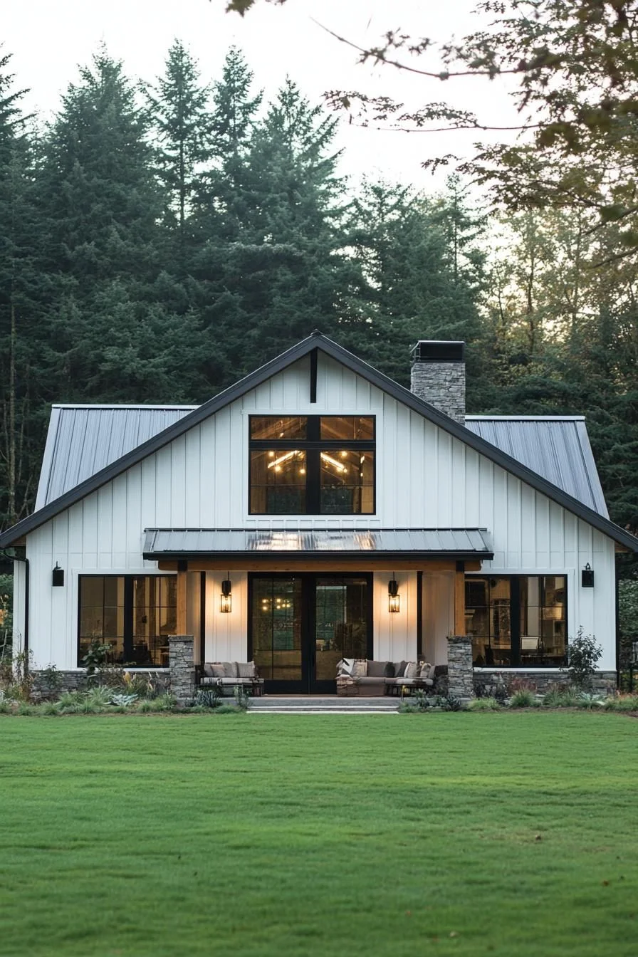 A Barn-Style Home Nestled Among Pines