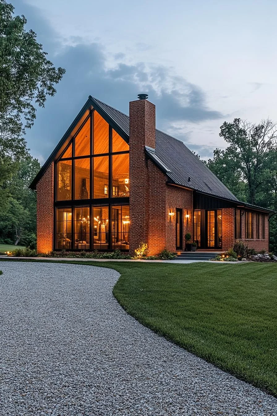 Brick Barn House With Window Details