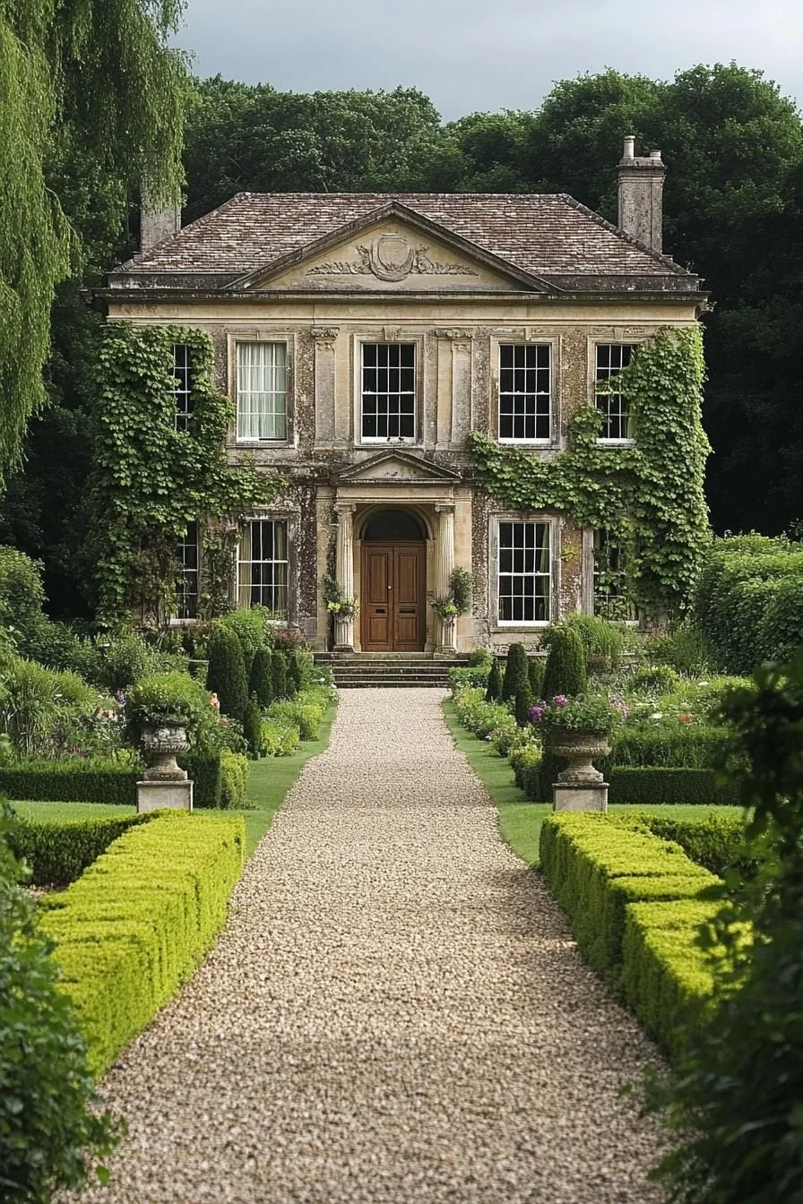 A Grand Mansion Draped in Ivy