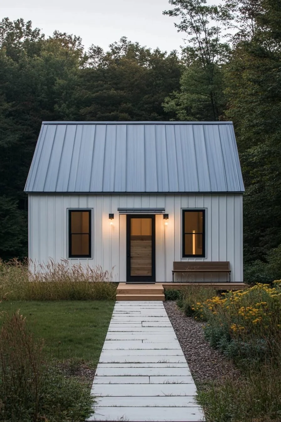 Peaceful White Panel Metal Home