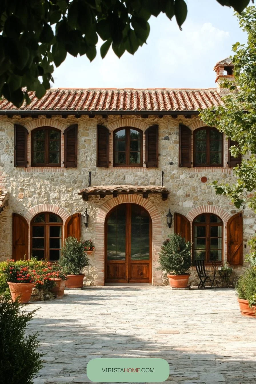 Fairy-Tale Stone Facade in Sunlight