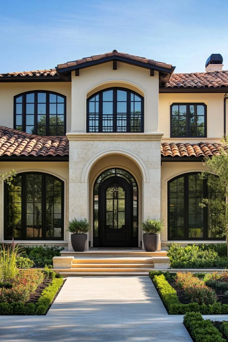 A Mediterranean Villa With Arched Windows