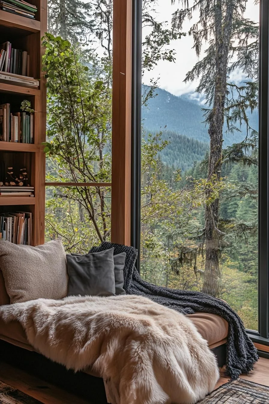 A Plush Reading Corner in the Mountains