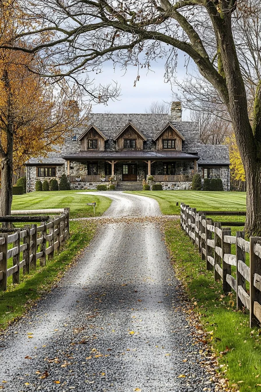 Stone-Front Farmhouse with Rustic Character