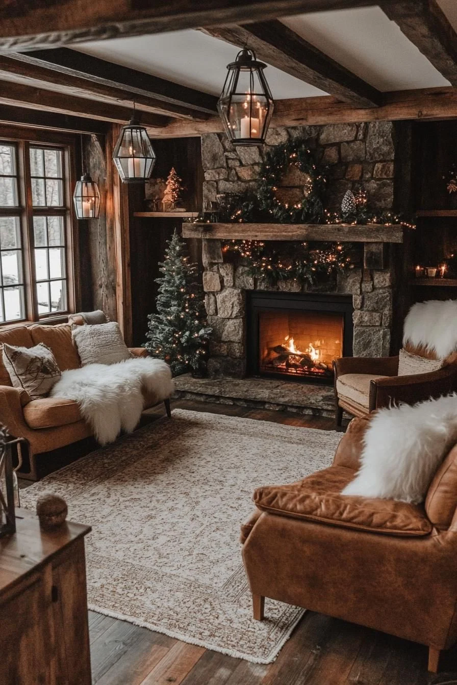 A Stone Hearth Living Room Nook