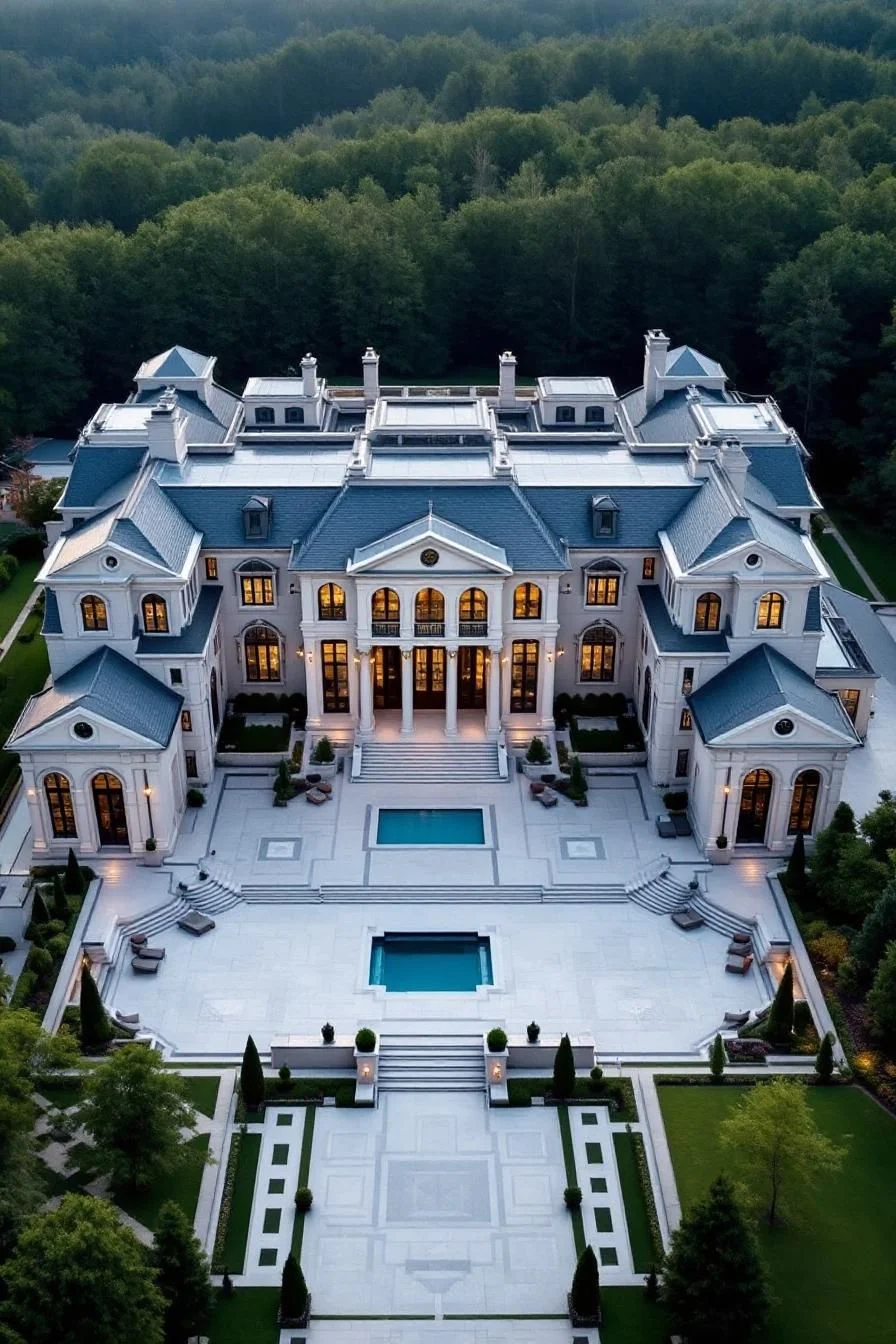 A Massive Mansion Set Among Greenery