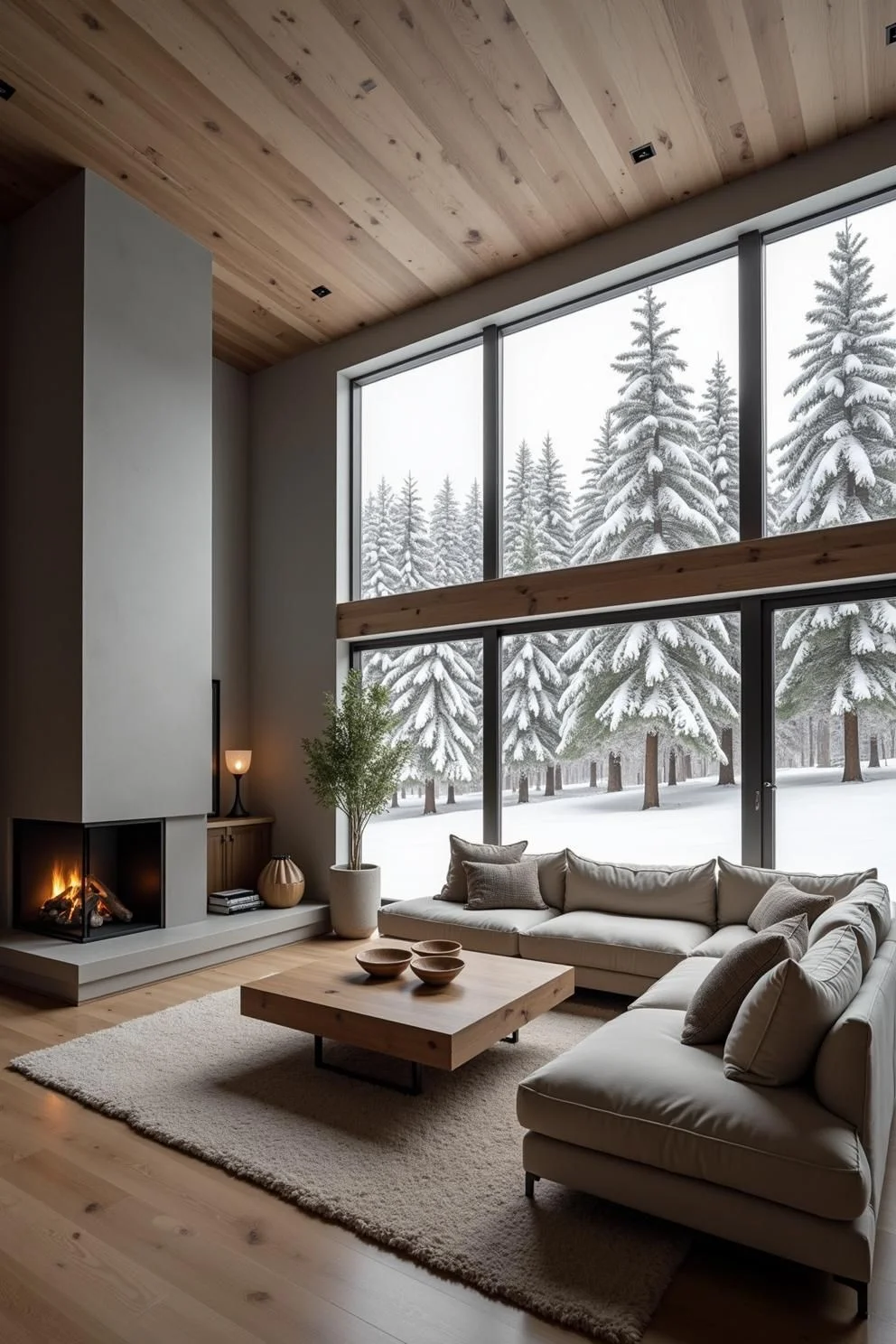 A Fireside Cabin with a Scenic Vista