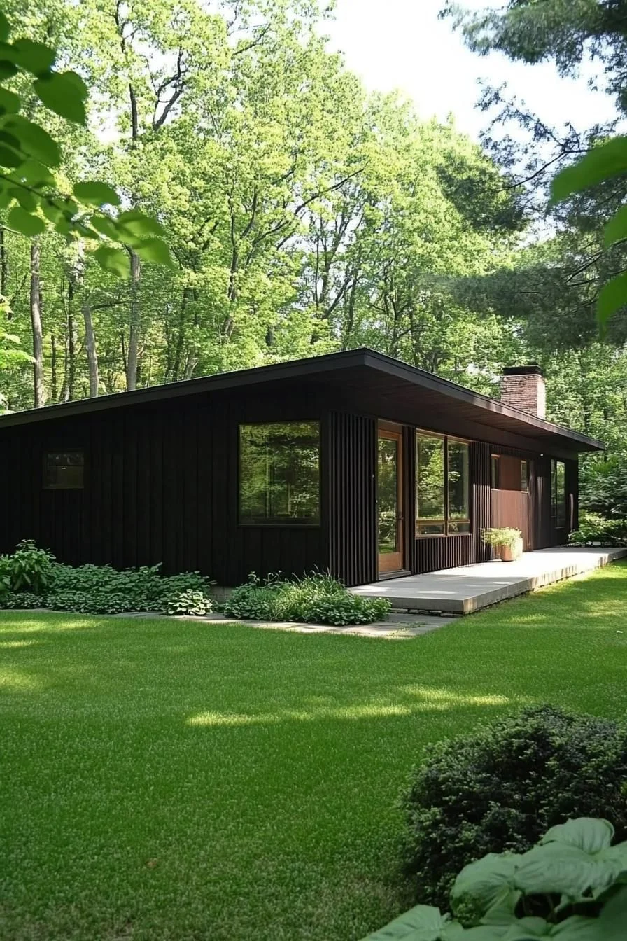 A Jet-Black Hideaway With a Green Glow