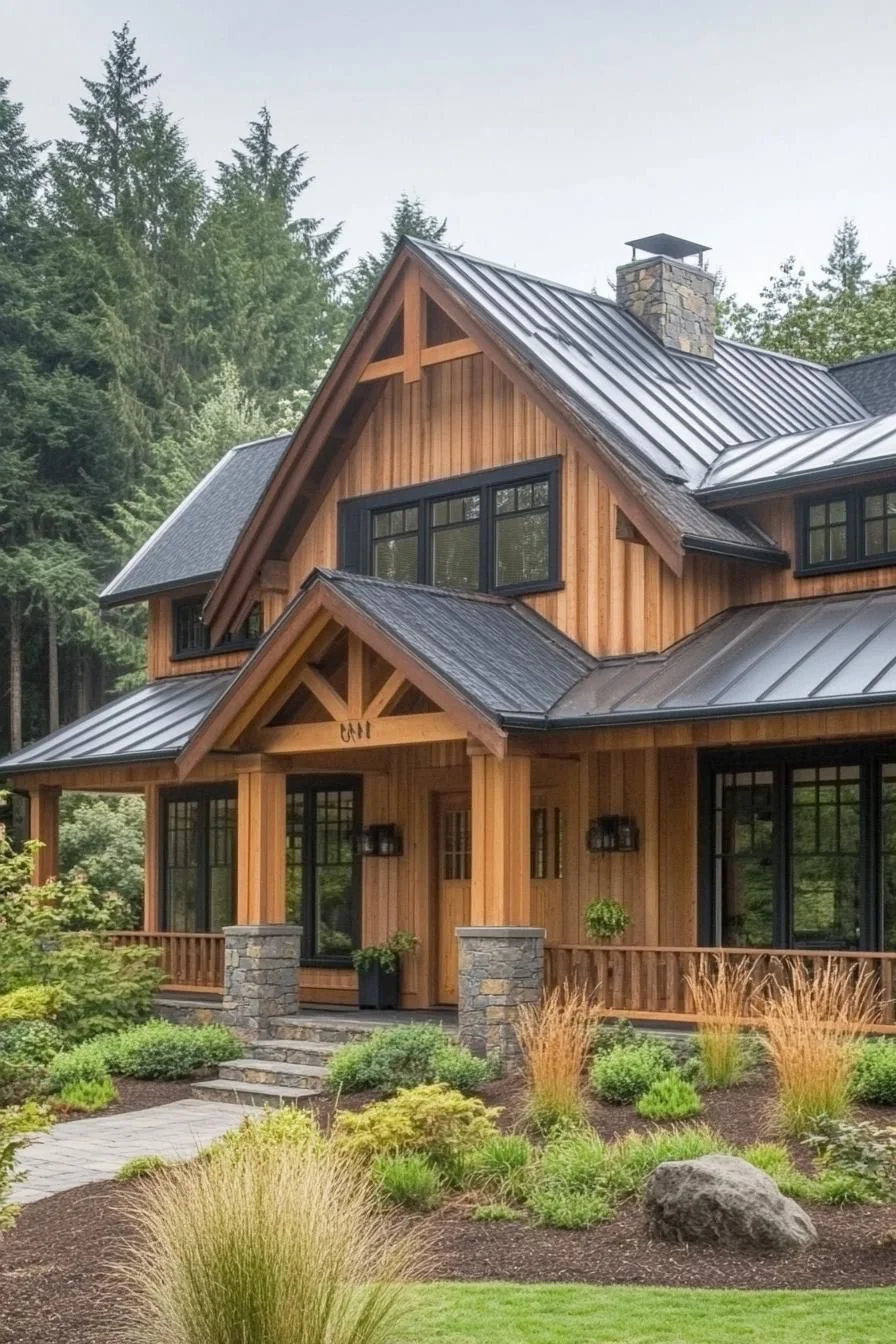 A Cozy Farmhouse Corner with Cedar Siding
