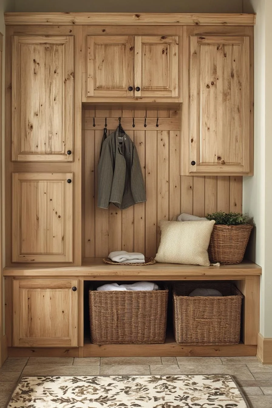 Knotty Pine Cabin Storage