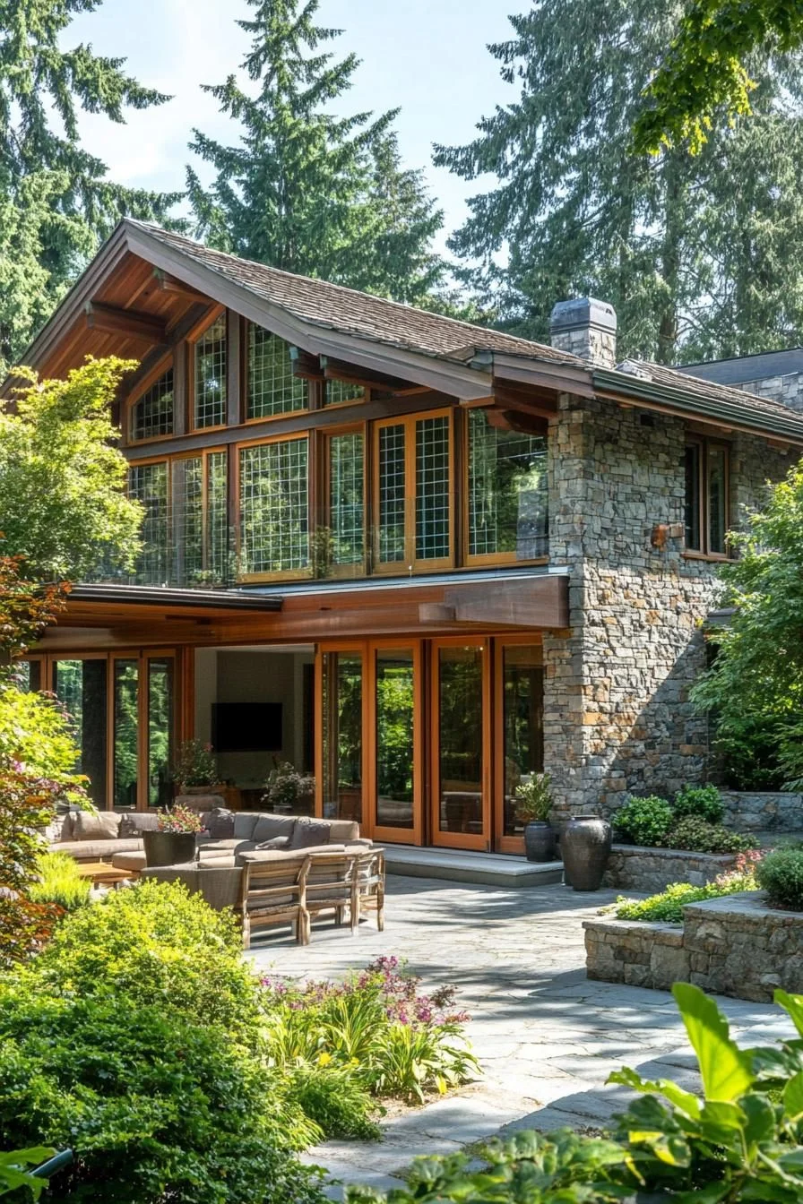 A Stone and Timber Cottage Among Trees